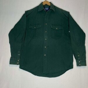 Pendleton Men's Cotton Long Sleeve Button Up Shirt w/ Elbow Patches Size Small